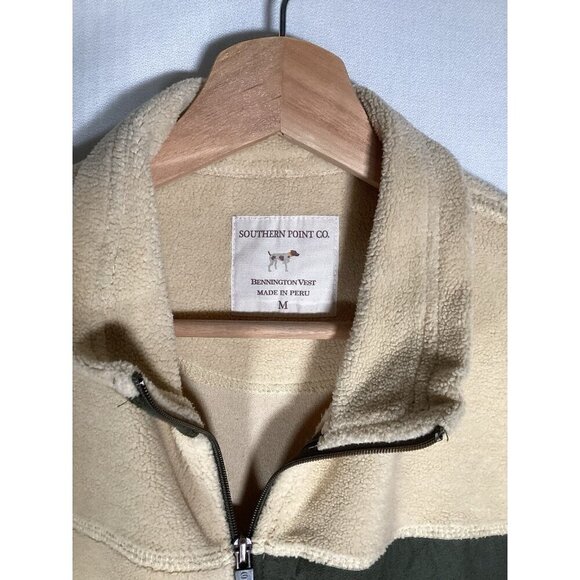 SOUTHERN POINT CO. Bennington Vest Medium Ivory Olive Outerwear Hunting Preppy - Picture 4 of 7